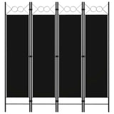 Vidaxl kamerscherm met 4 panelen 160x180 cm zwart