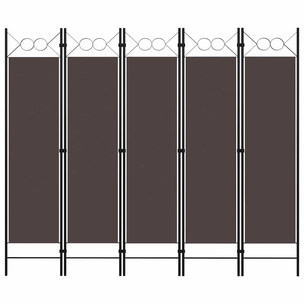 Vidaxl kamerscherm met 5 panelen 200x180 cm bruin