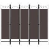 Vidaxl kamerscherm met 5 panelen 200x180 cm bruin