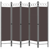 Vidaxl kamerscherm met 5 panelen 200x180 cm bruin