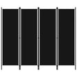 Vidaxl kamerscherm met 4 panelen 200x180 cm zwart