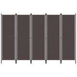 Vidaxl kamerscherm met 5 panelen 250x180 cm bruin
