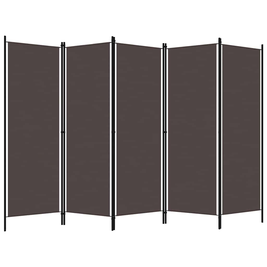 Vidaxl kamerscherm met 5 panelen 250x180 cm bruin