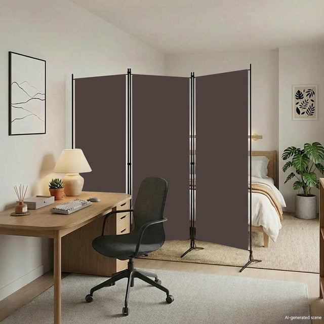 Vidaxl kamerscherm met 3 panelen 260x180 cm bruin
