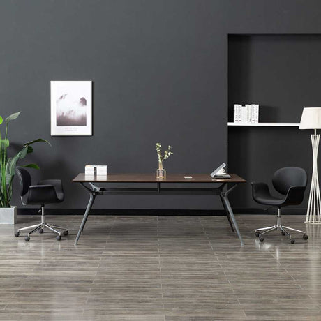 Vidaxl eetkamerstoelen draaibaar 2 st kunstleer zwart