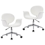 Vidaxl eetkamerstoelen draaibaar 2 st kunstleer wit