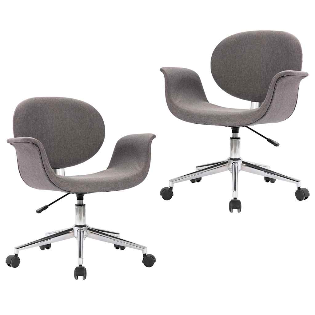 Vidaxl eetkamerstoelen draaibaar 2 st stof grijs