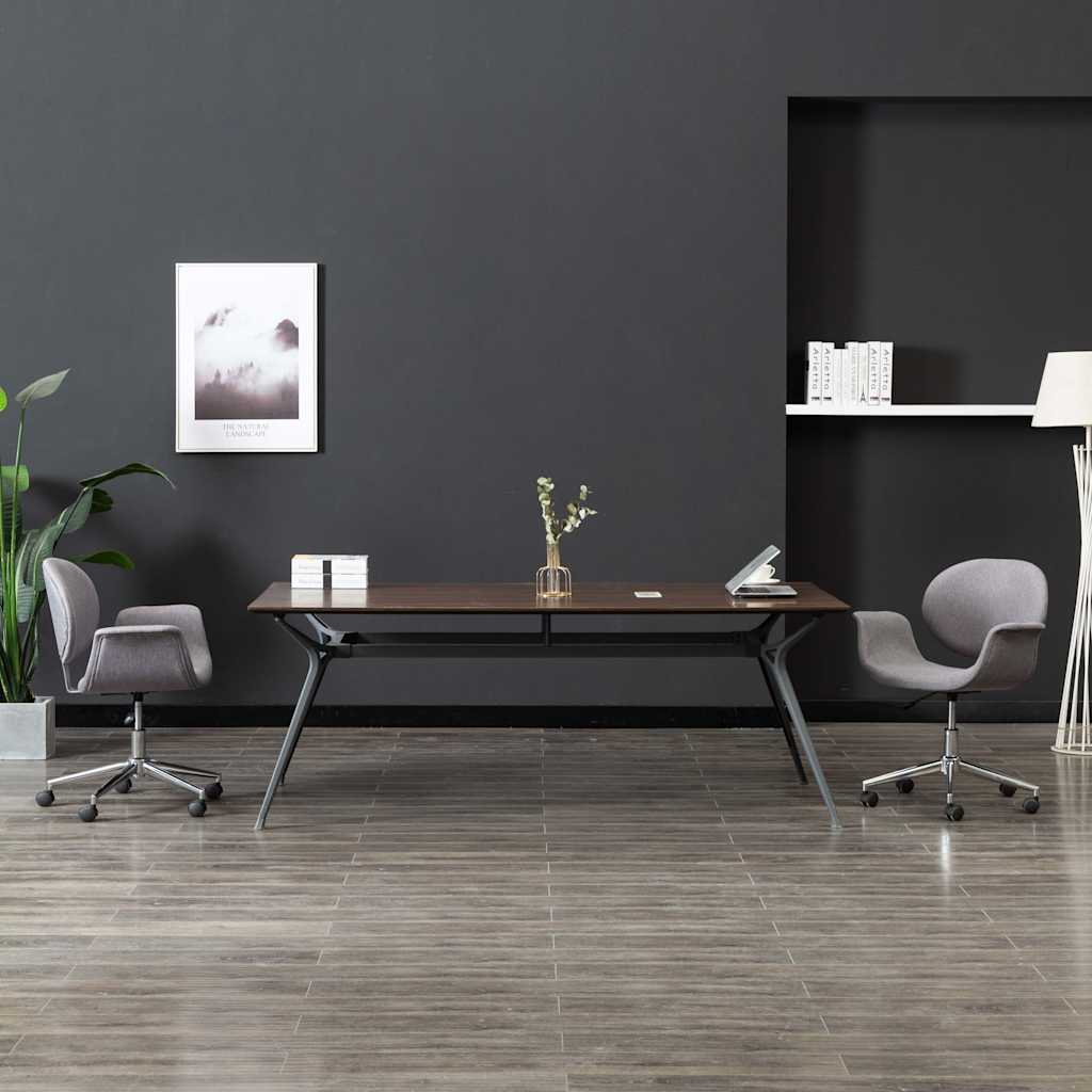 Vidaxl eetkamerstoelen draaibaar 2 st stof grijs