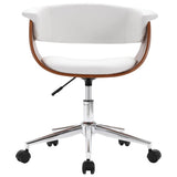 Vidaxl eetkamerstoelen draaibaar 2 st kunstleer wit