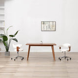 Vidaxl eetkamerstoelen draaibaar 2 st gebogen hout en kunstleer wit