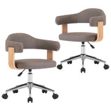 Vidaxl eetkamerstoelen draaibaar 2 st gebogen hout en stof taupe