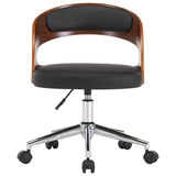 Vidaxl eetkamerstoelen draaibaar 2 st gebogen hout en kunstleer zwart
