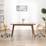 Vidaxl eetkamerstoelen draaibaar 2 st gebogen hout en kunstleer crème