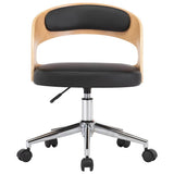 Vidaxl eetkamerstoelen draaibaar 2 st gebogen hout en kunstleer zwart