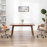 Vidaxl eetkamerstoelen draaibaar 2 st gebogen hout en stof taupe