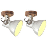 Lampes de plafond mures vidaxl Industrial 2 St E27 20x25 cm Couleurs argentées