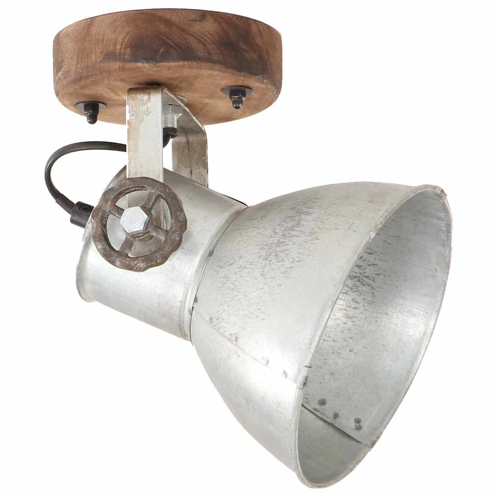 Vidaxl wand- plafondlampen industrieel 2 st e27 20x25 cm zilverkleurig