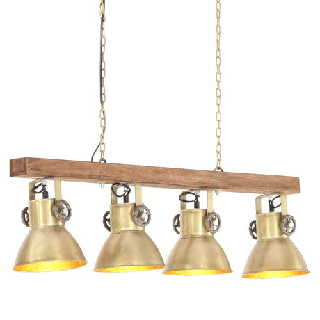 Vidaxl plafondlamp industrieel e27 mangohout messingkleurig