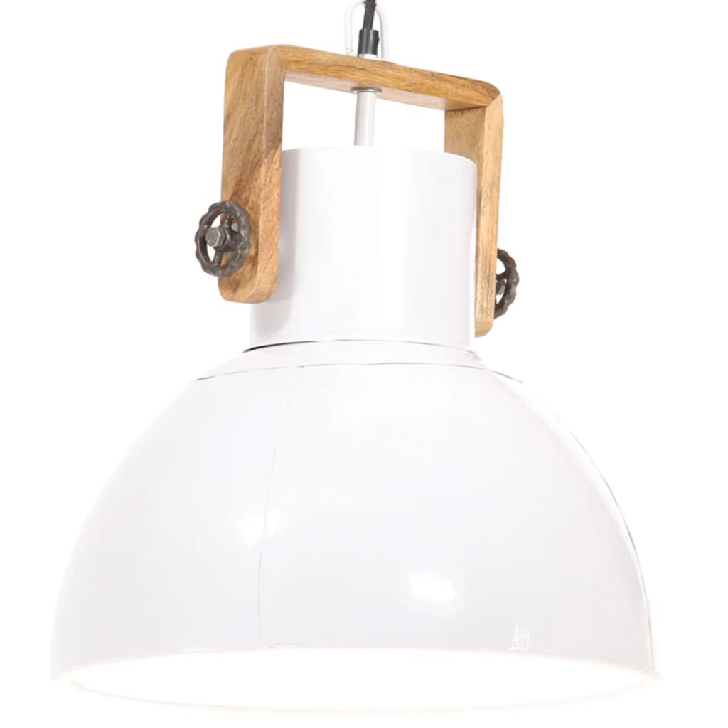 Lámpara colgante de Vidaxl industrial alrededor de 25 W E27 40 cm blanco