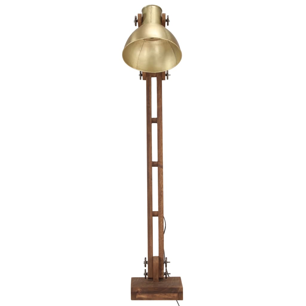 Vidaxl golvlampa E27 Solid Mangowood mässing -färgad