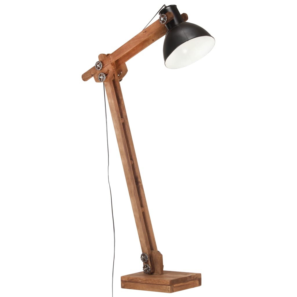 Lampadaire Vidaxl E27 Bois de mangue massif noir