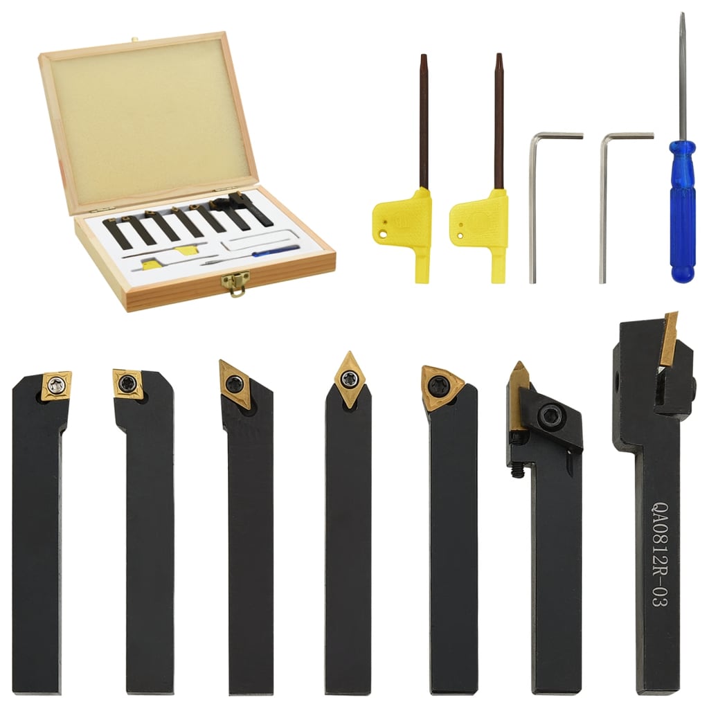 Vidaxl 12-Stéck Lafen Tool Set indexbar 70 mm 8x8 mm