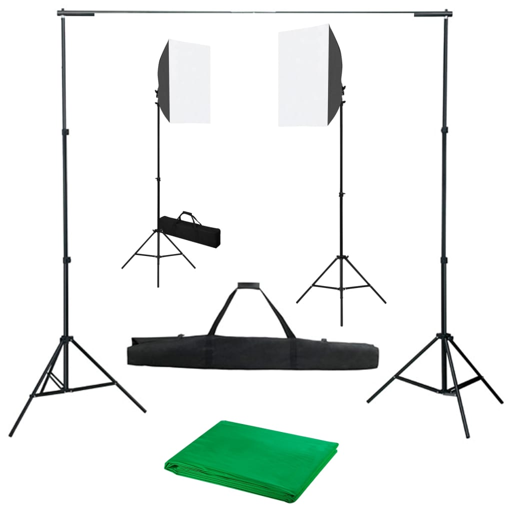 Vidaxl Photo Studio Set med softbox -lampor och bakgrund