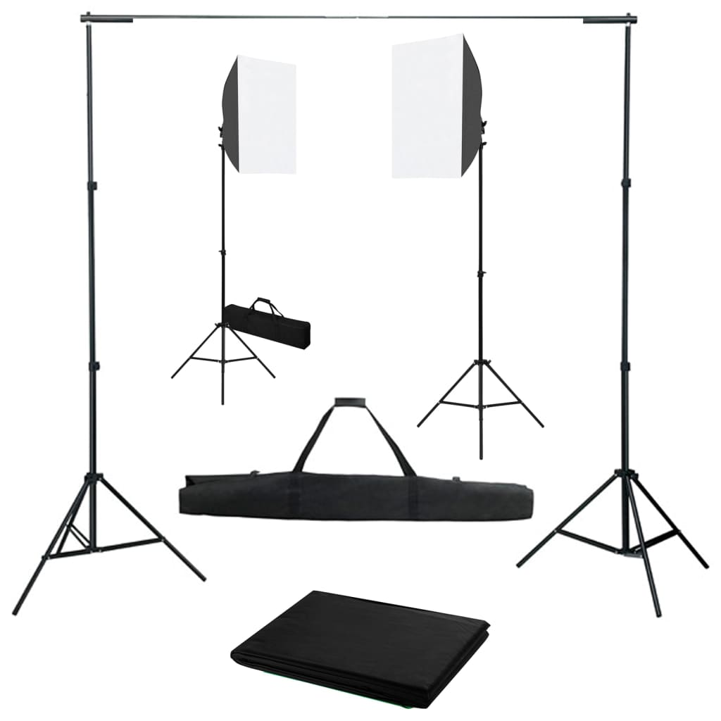 Vidaxl Photo Studio Zestaw z lampami i tłem Softbox