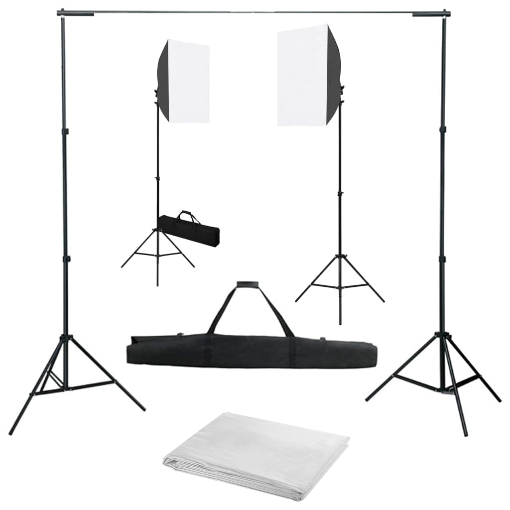 Vidaxl Photo Studio sett med softbox -lamper og bakgrunn