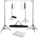 Vidaxl Photo Studio Conjunto con lámparas de softbox y fondo