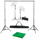 Vidaxl Photo studio set with background, lamps and umbrellas