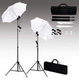 Vidaxl Photo Studio Set con sfondo, lampade e ombrelli