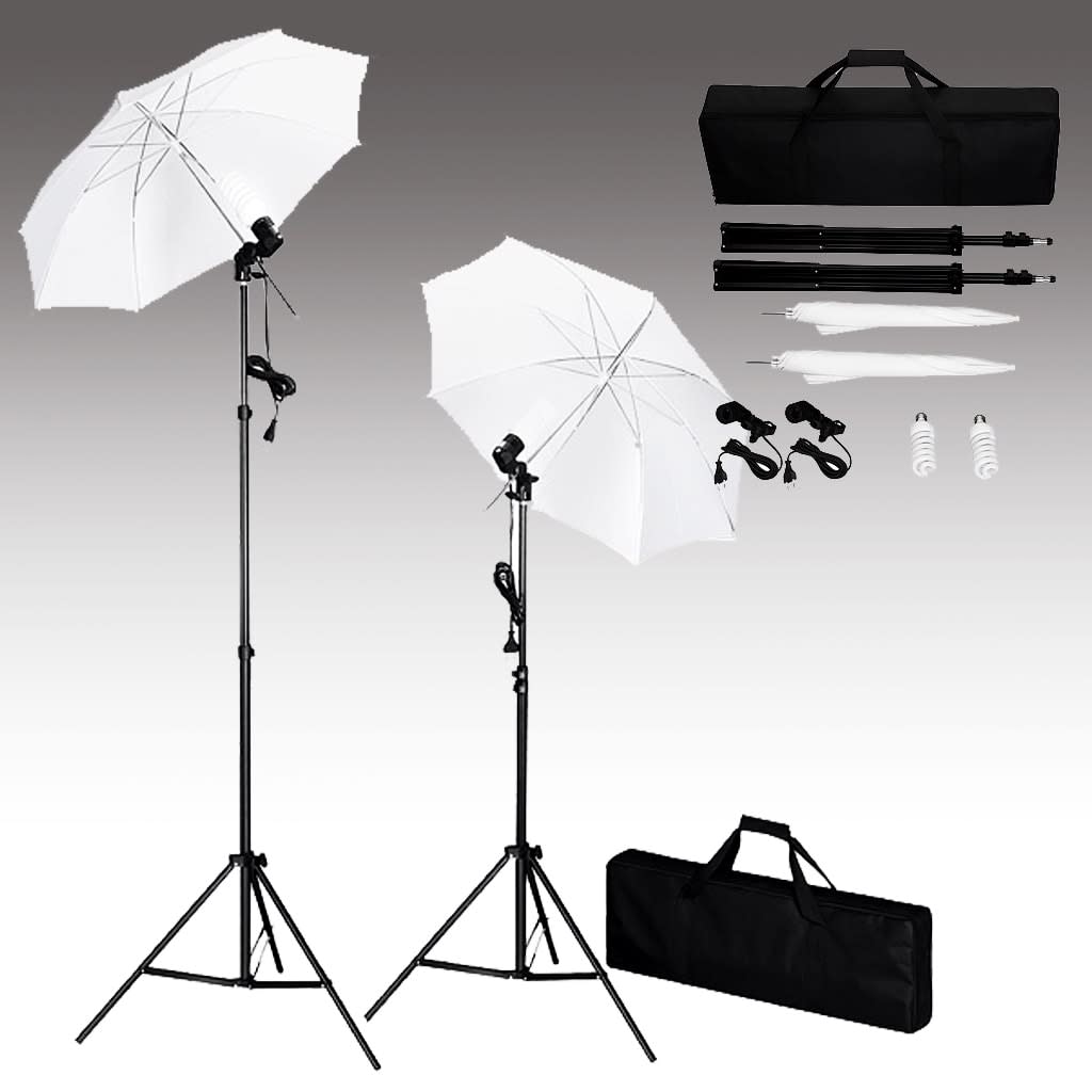 Vidaxl Photo Studio Set med baggrund, lamper og paraplyer