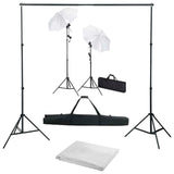 VidaXL Fotostudioset met achtergrond, lampen en paraplu's