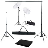 Ensemble de studio photo Vidaxl avec fond, lampes et parapluies