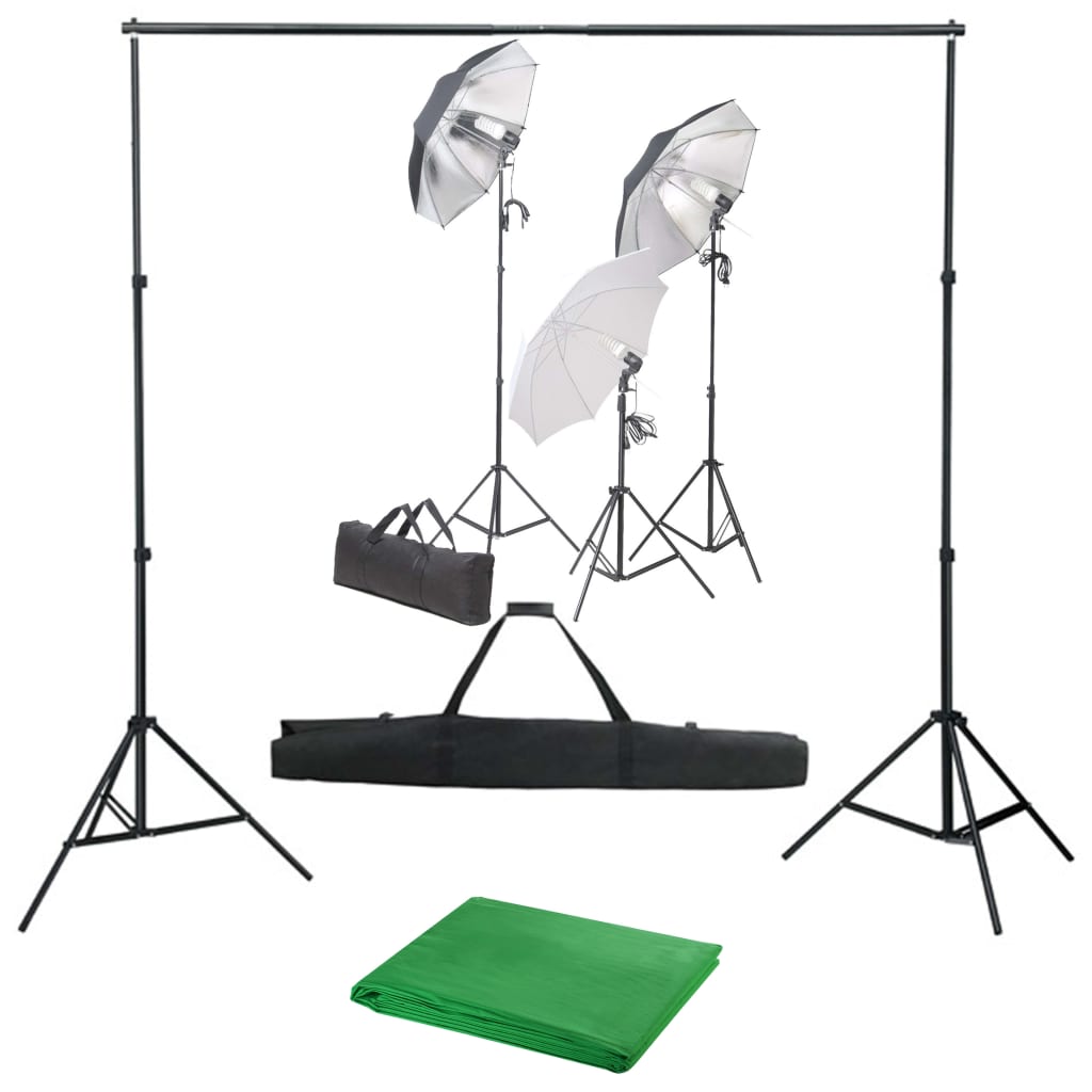 Vidaxl Photo Studio mam Lighting Set an Hannergrond