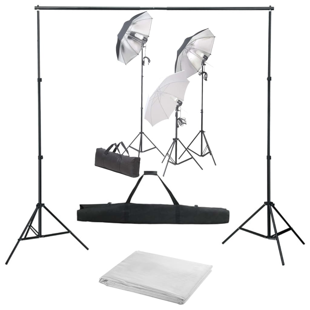 Vidaxl Photo Studio Set mit Beleuchtungsset und Hintergrund