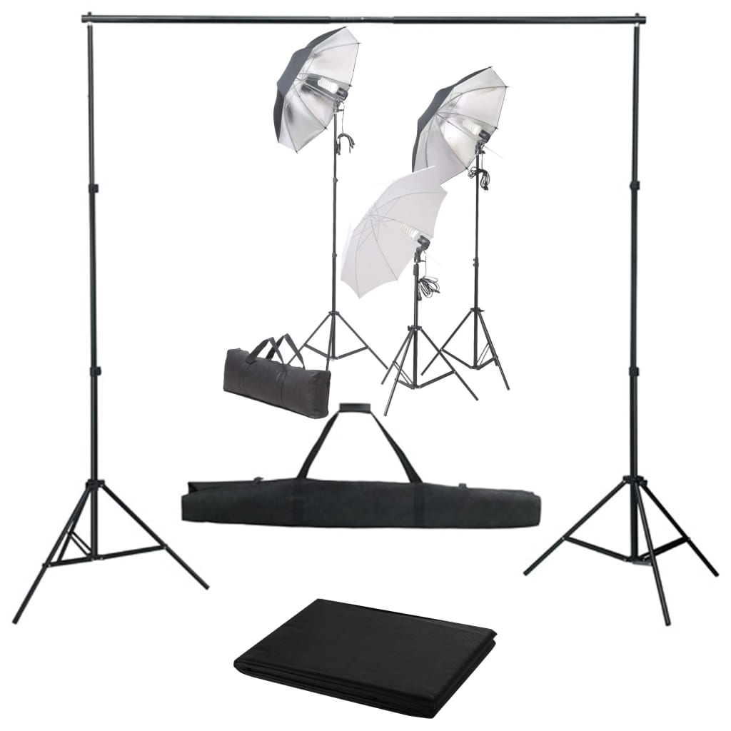 Vidaxl Photo studio set with lighting set and background