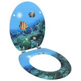 Vidaxl toilet seat with lid Deep Sea MDF