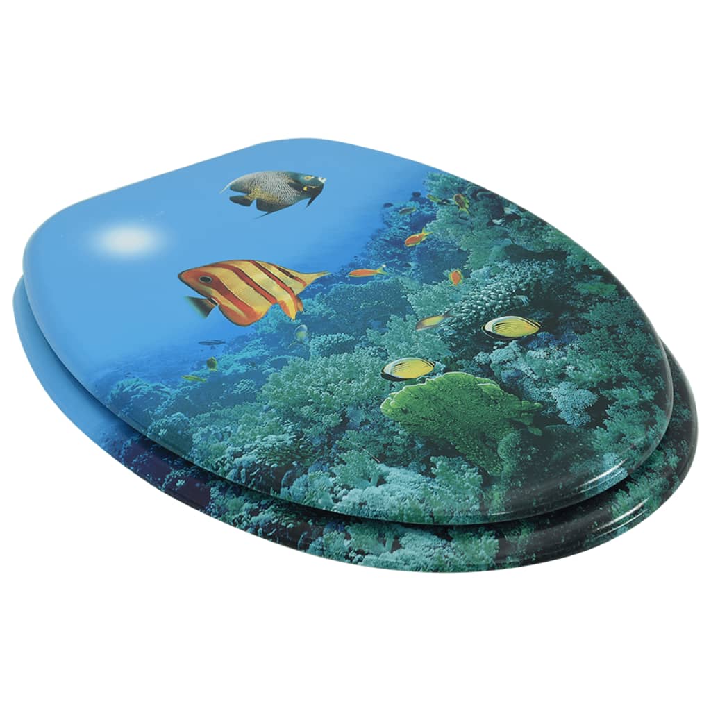 Vidaxl toilet seat with lid Deep Sea MDF