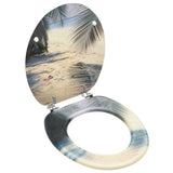 Vidaxl Toilet Seat avec couvercle plage mdf