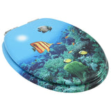 Vidaxl toilet seat with soft-close lid deep-sea MDF