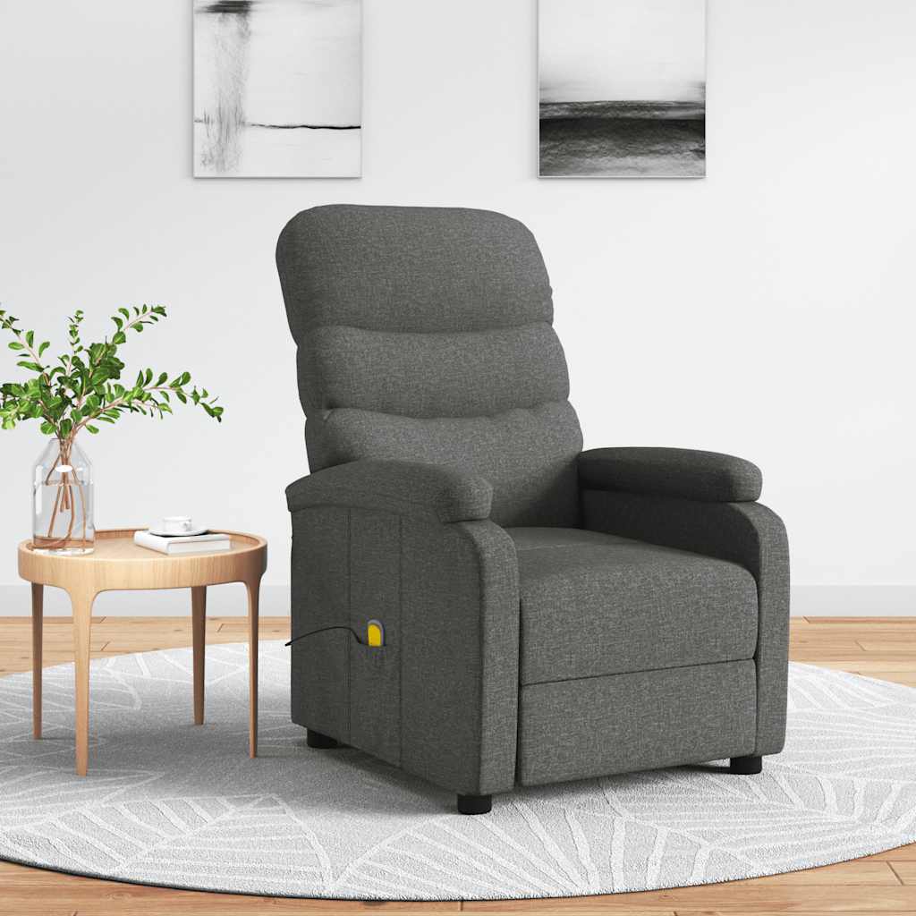 Vidaxl massagestoel stof donkergrijs