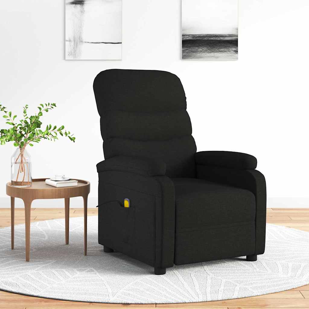 Vidaxl massagestoel stof zwart