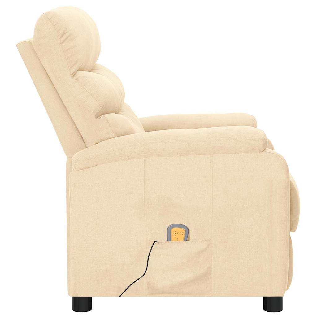 Vidaxl massagestoel stof crèmekleurig