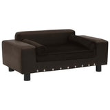 Vidaxl hondenbank 81x43x31 cm pluche en kunstleer bruin