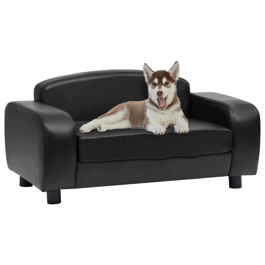 Vidaxl Dog Bank 80x50x40 cm Artificial Leather Black