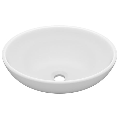 Vidaxl wastafel ovaal 40x33 cm keramiek matwit