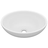 Vidaxl WashBasin oval 40x33 cm keramična mat bela