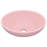 Vidaxl wastafel ovaal 40x33 cm keramiek matroze